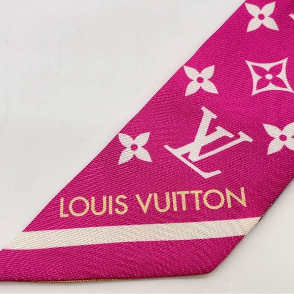 Auth Louis Vuitton Monogram Nano Bandeau LV Aurora Silk Scarf W BOX - Picture 12 of 14